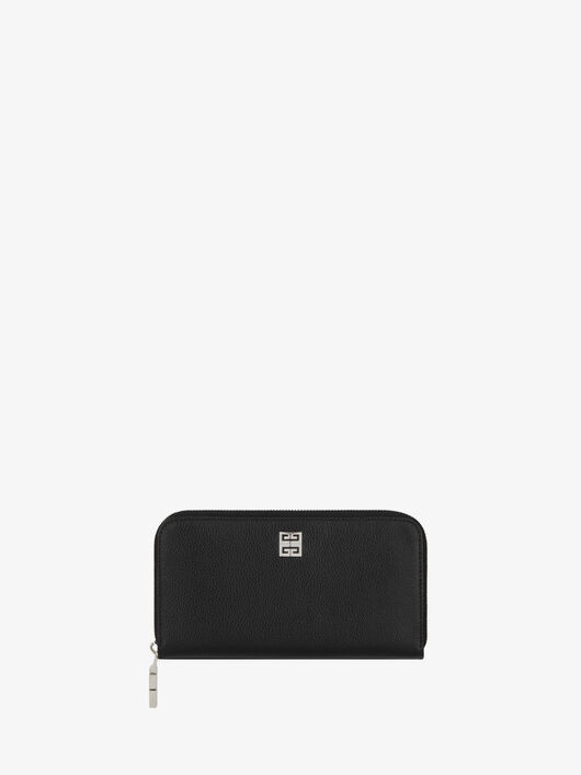 4G LONG ZIPPED WALLET IN GRAINED LEATHER - 1