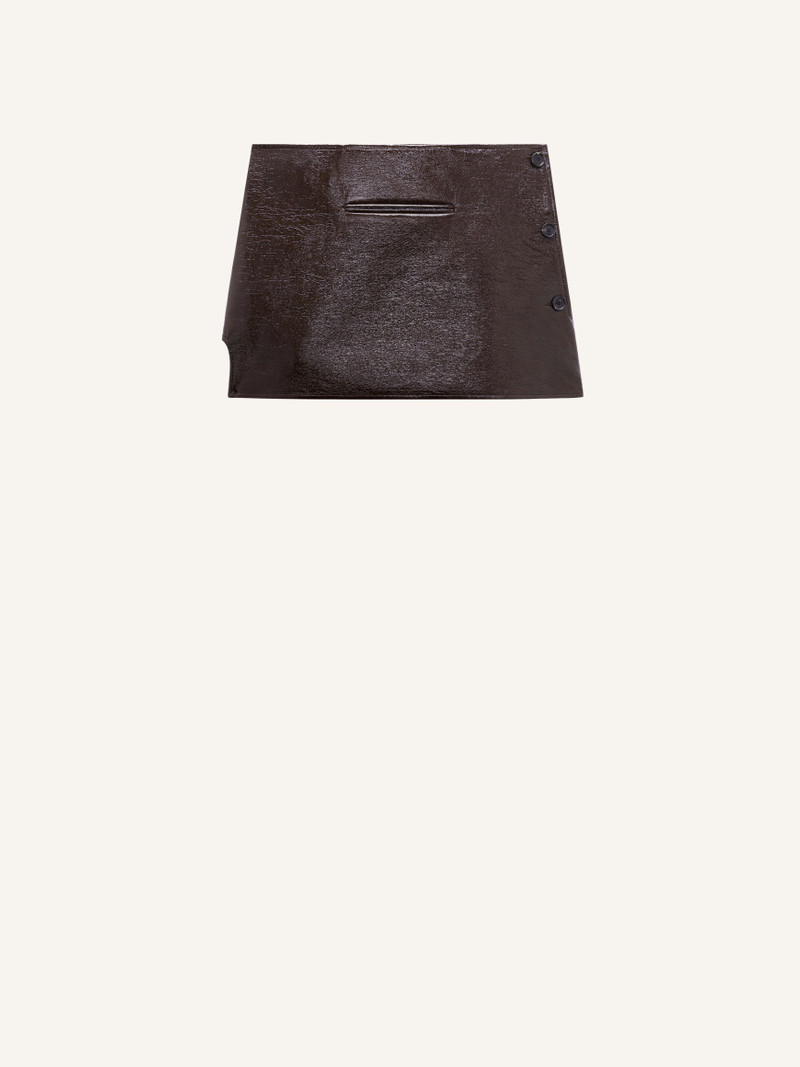 OBLIQUE VINYL MINI SKIRT 1