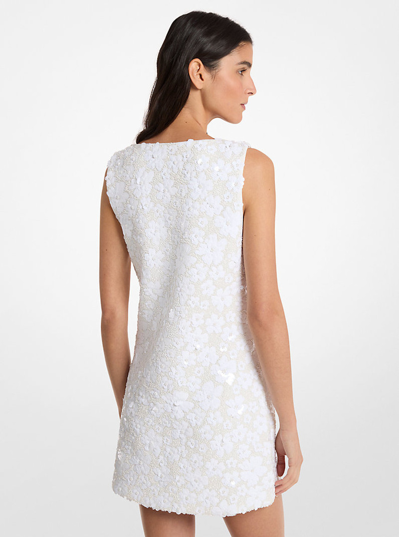 MICHAEL KORS Floral Embellished Scuba Mini Dress outlook