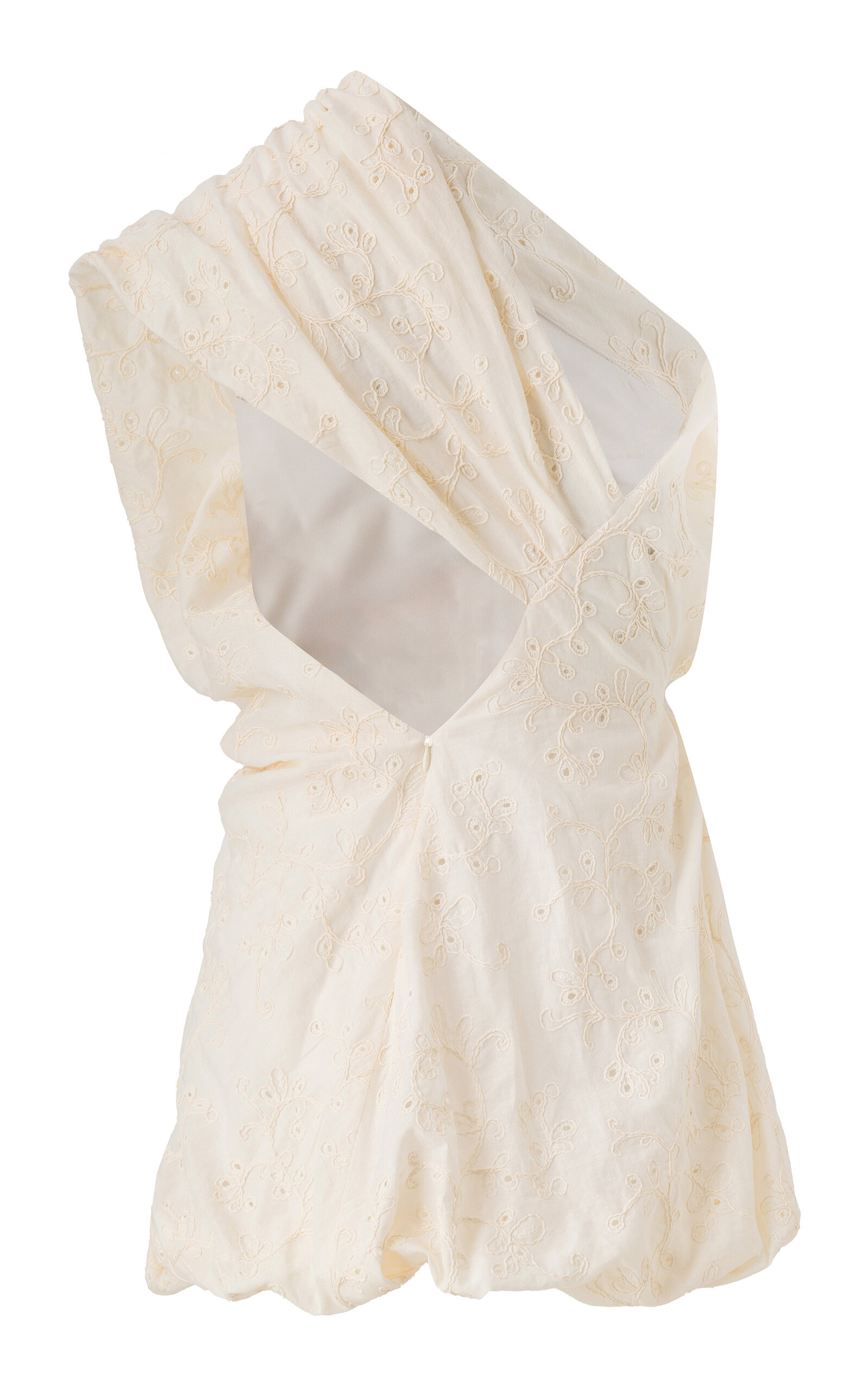Pula Asymmetric Broderie Anglaise Mini Dress off-white - 4