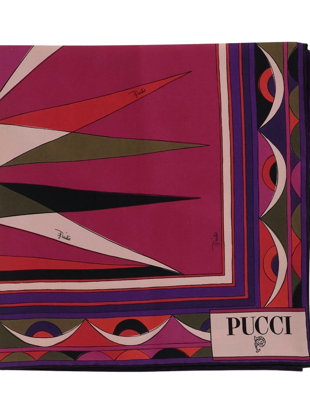 geometric-print silk scarf - 3