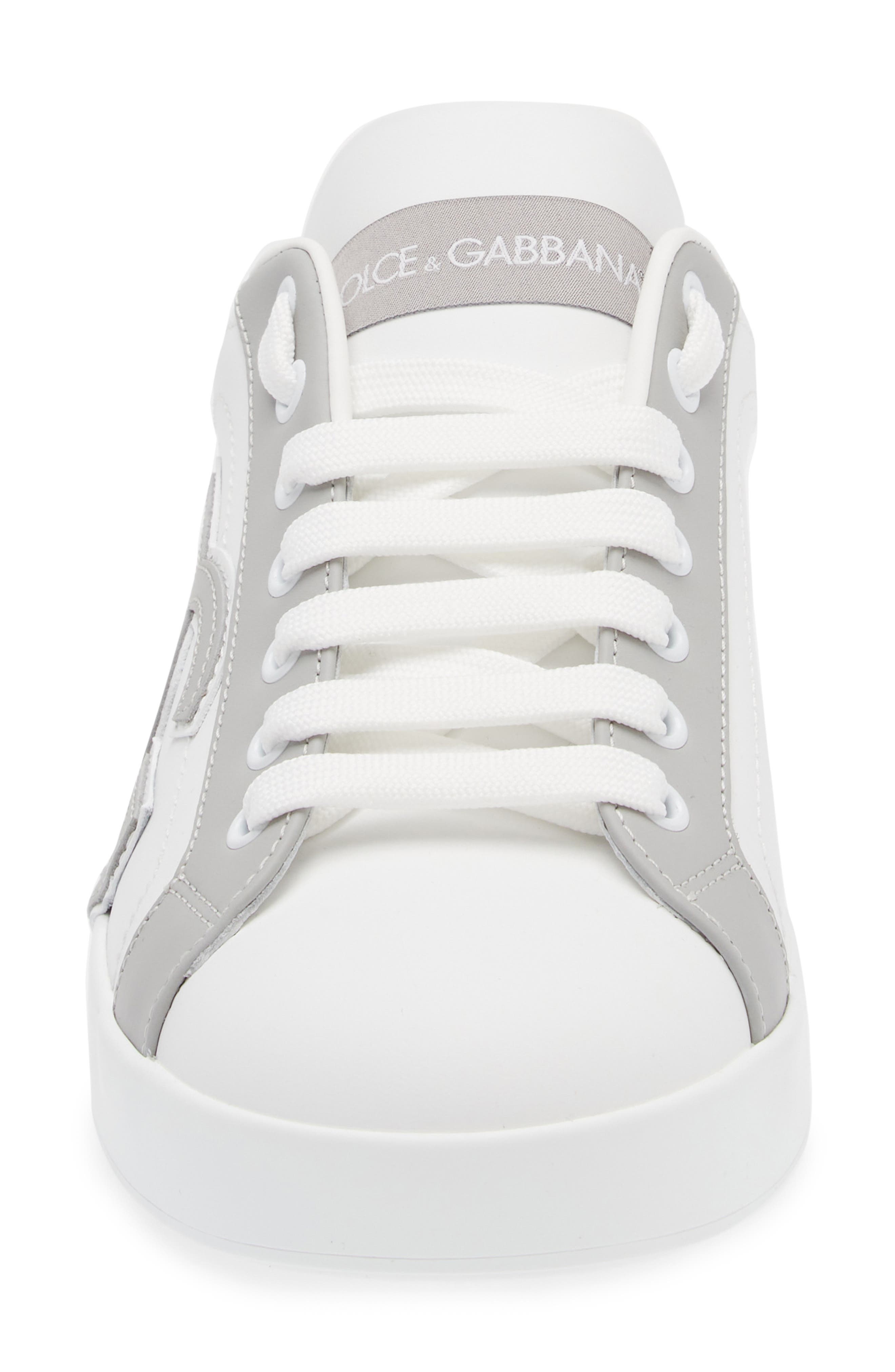 Dolce&Gabbana Portofino Calfskin Sneaker in Bianco/Bianco at Nordstrom - 4
