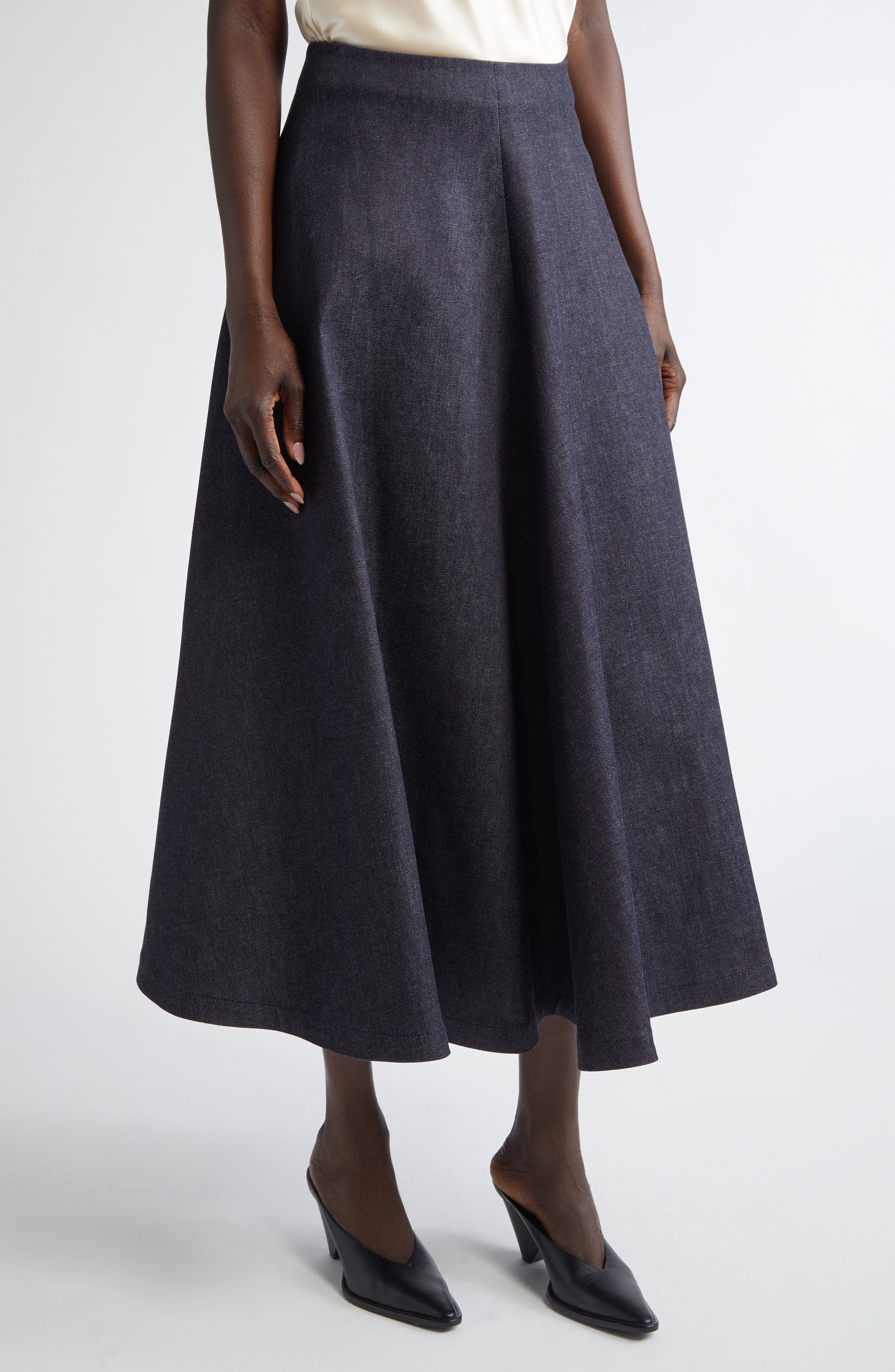 Altuzarra Varda Chambray A-Line Skirt in Berry Blue at Nordstrom - 1