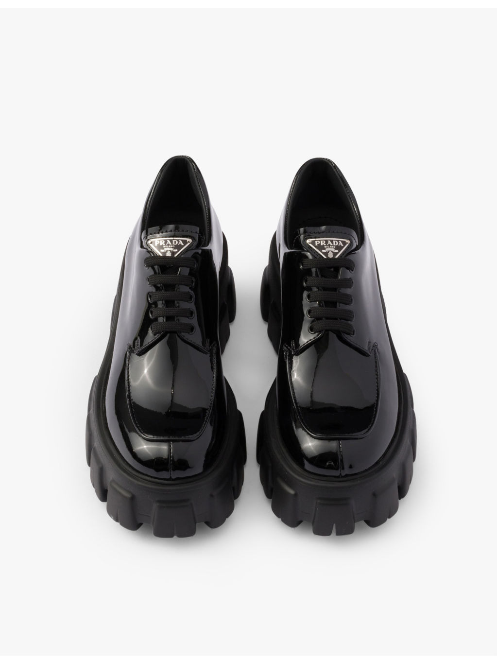 Monolith lace-up patent-leather loafers - 3
