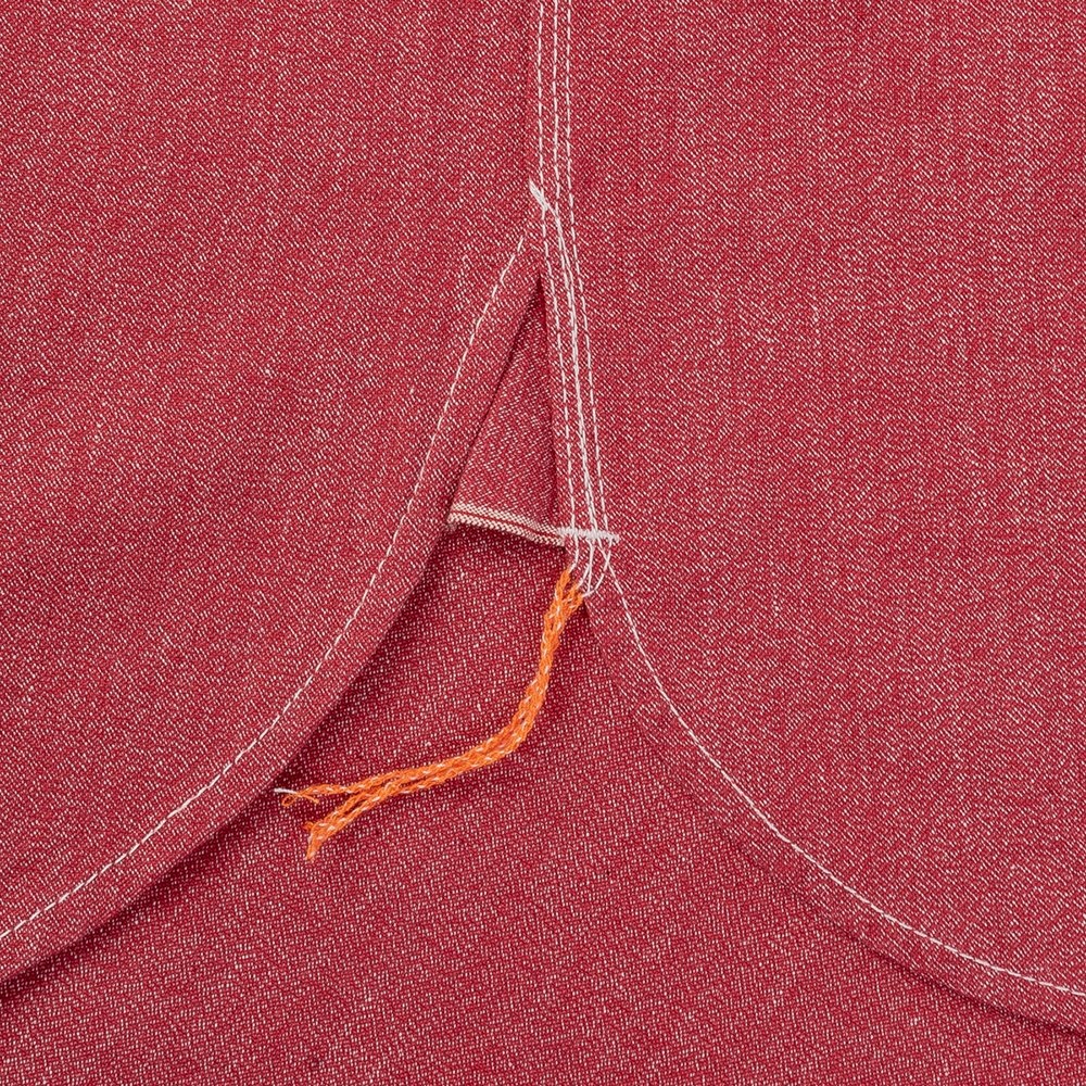 IHSH-290-RED 10oz Mock Twist Selvedge Chambray Work Shirt - Red - 12