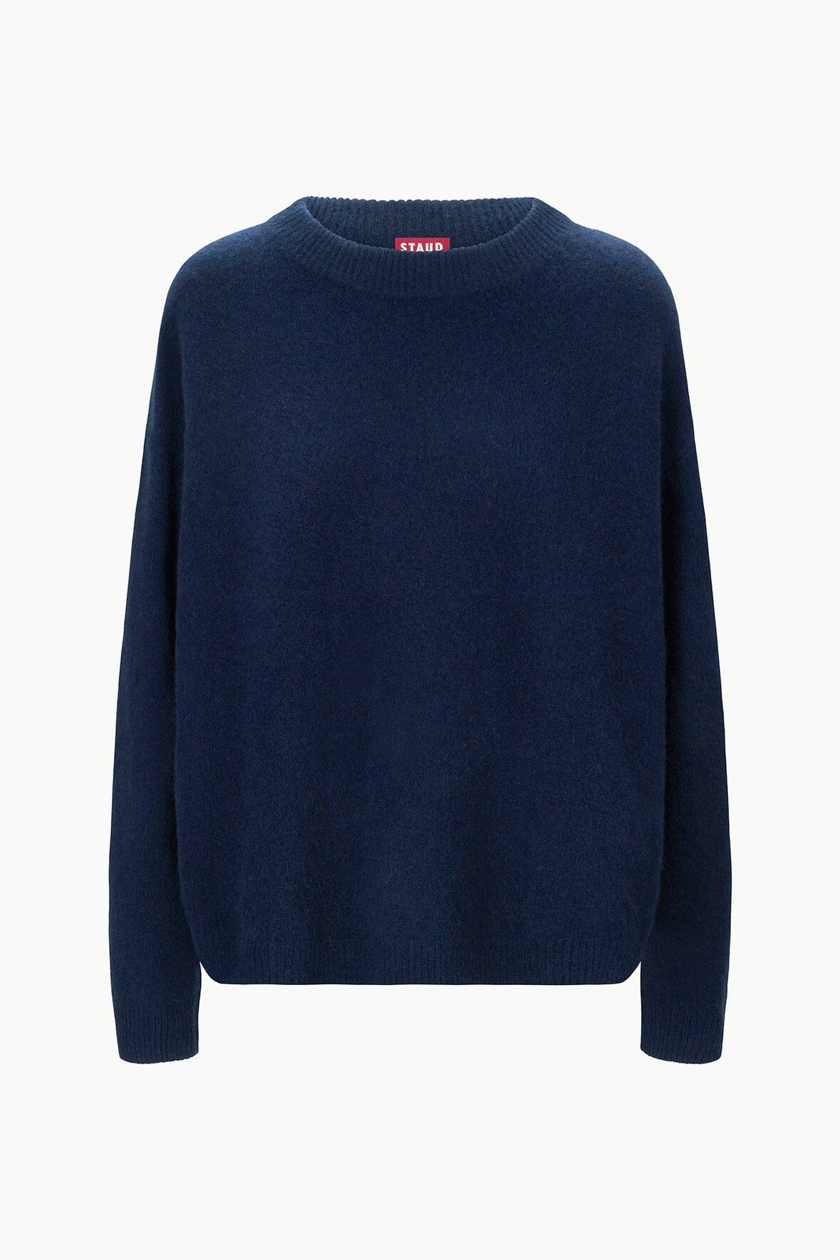 STAUD SERRANO CASHMERE RELAXED CREW NAVY - 1