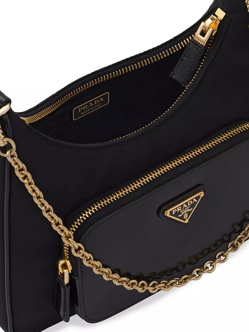 Prada Re-Nylon And Brushed-Leather Mini Bag