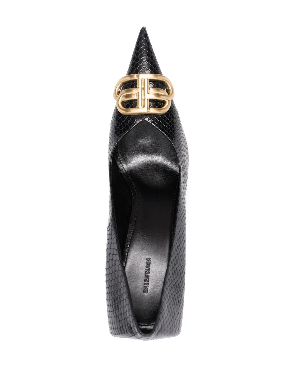 snake-effect logo-plaque pumps - 8
