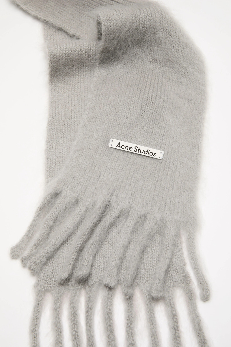 Acne Studios Mohair scarf with hood - Grey outlook
