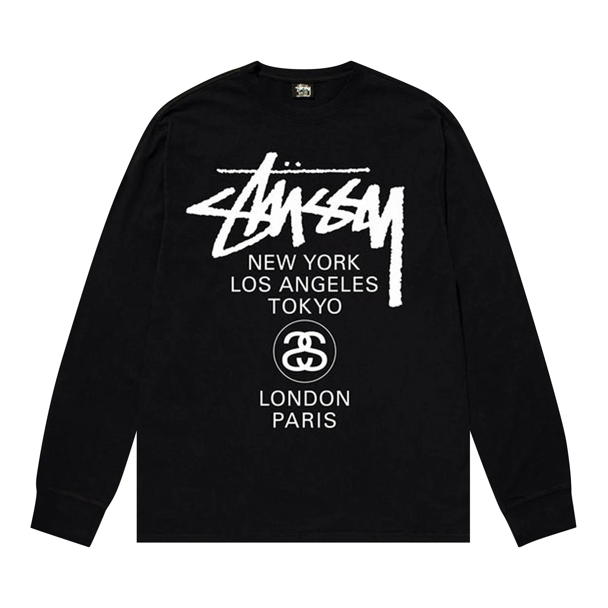 Stussy World Tour Long-Sleeve Tee 'Black' - 1