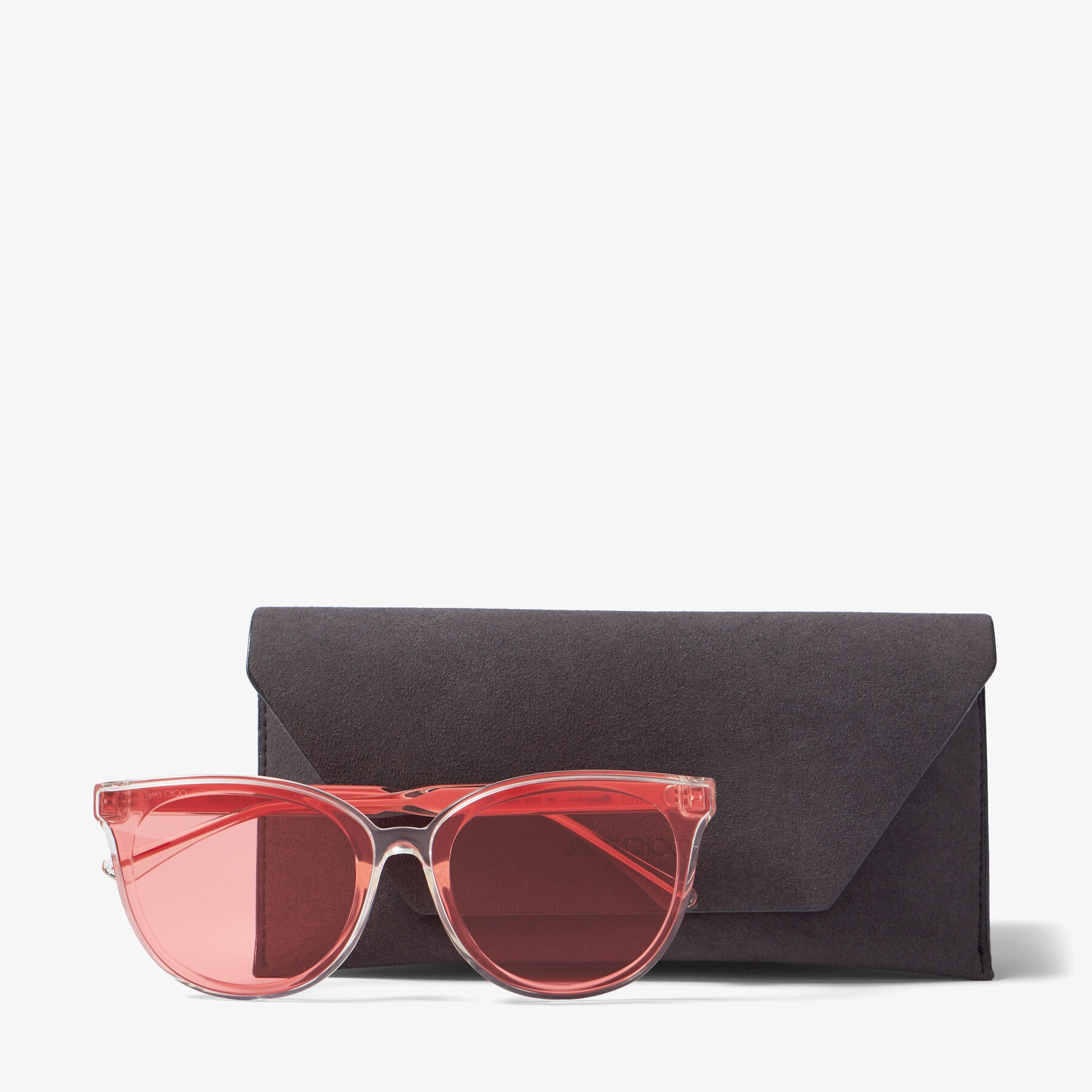 Jaime
Coral Oval-Frame Sunglasses with Repeat Logo - 4