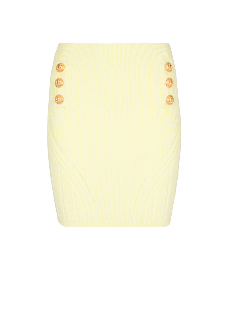 Short double-breasted knit skirt 1
