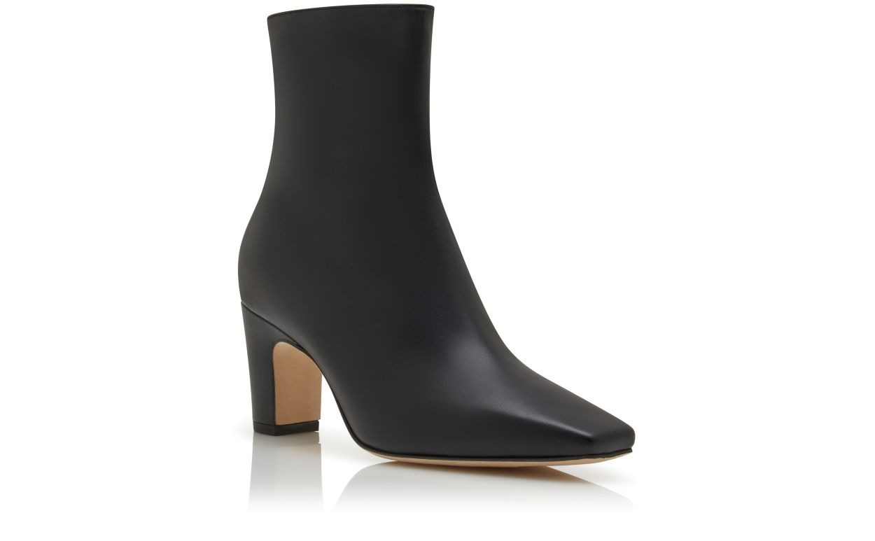 Black Calf Leather Ankle Boots - 3