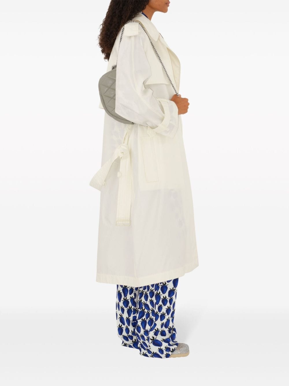 double-breasted belted trench coat - 4