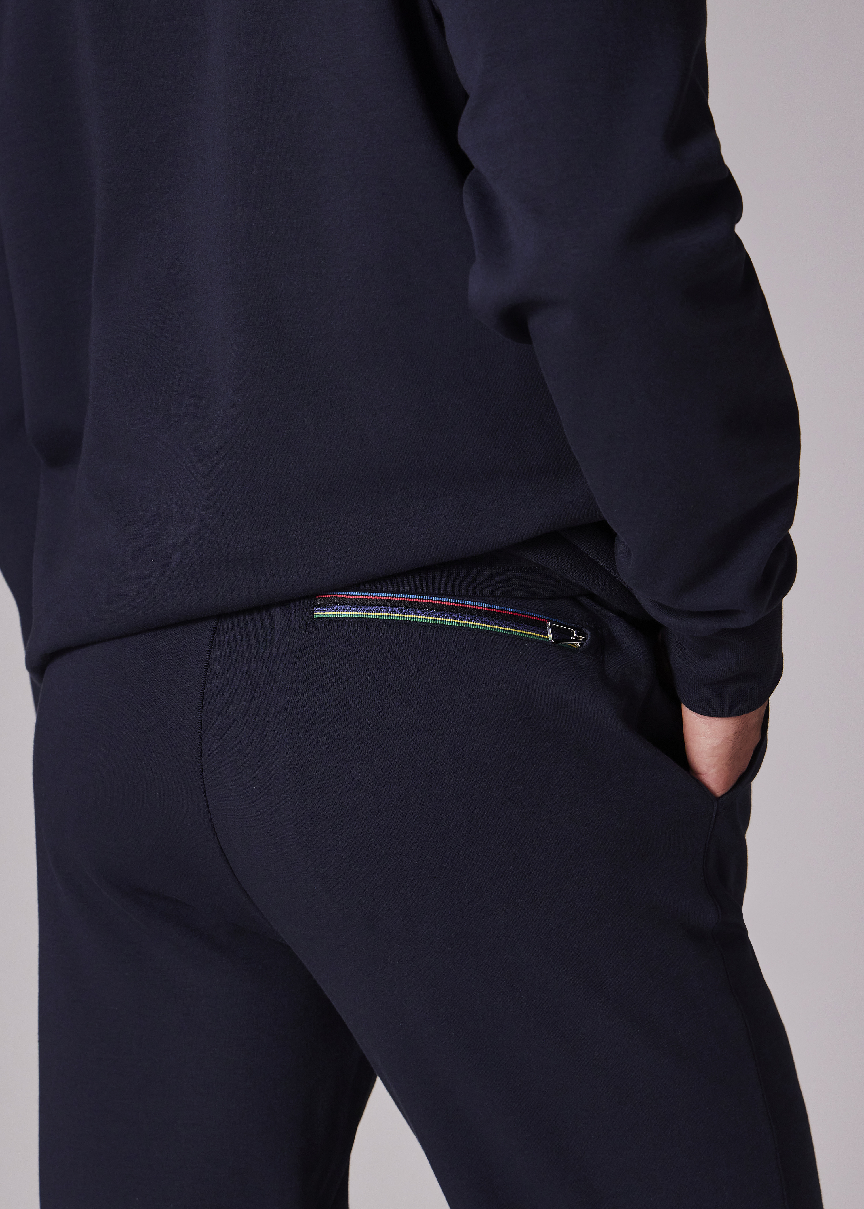 Navy Double Face Cotton-Blend Sweatpants - 4