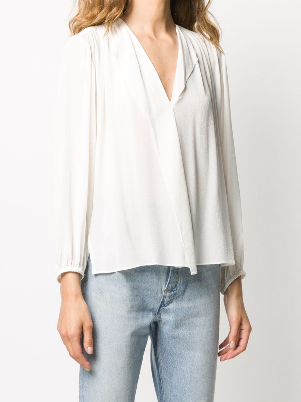 silk v-neck blouse - 3