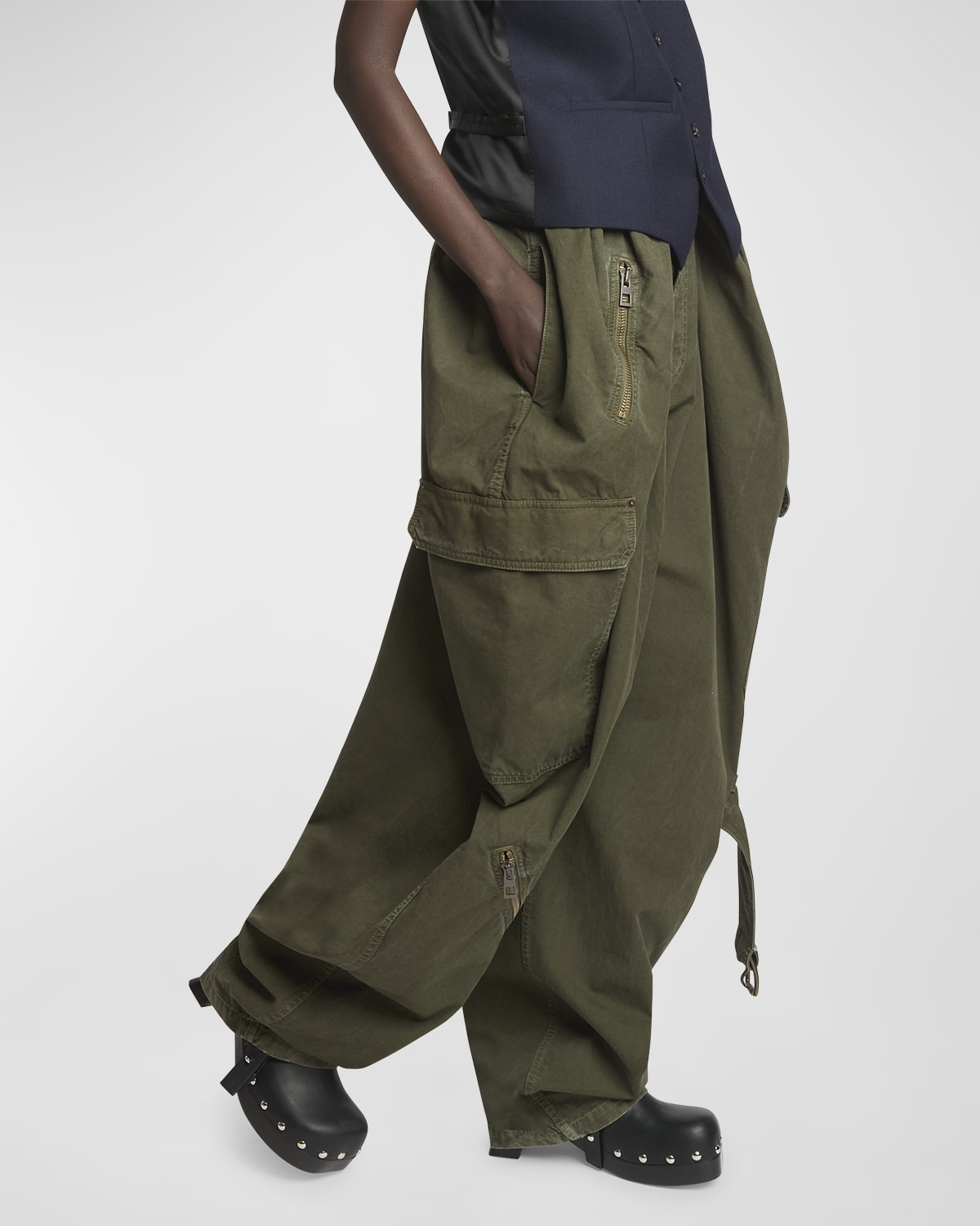 【国内発送】★LOEWE★CARGO TROUSERS AF Cargo trousers in cotton and silk Black - LOEWE