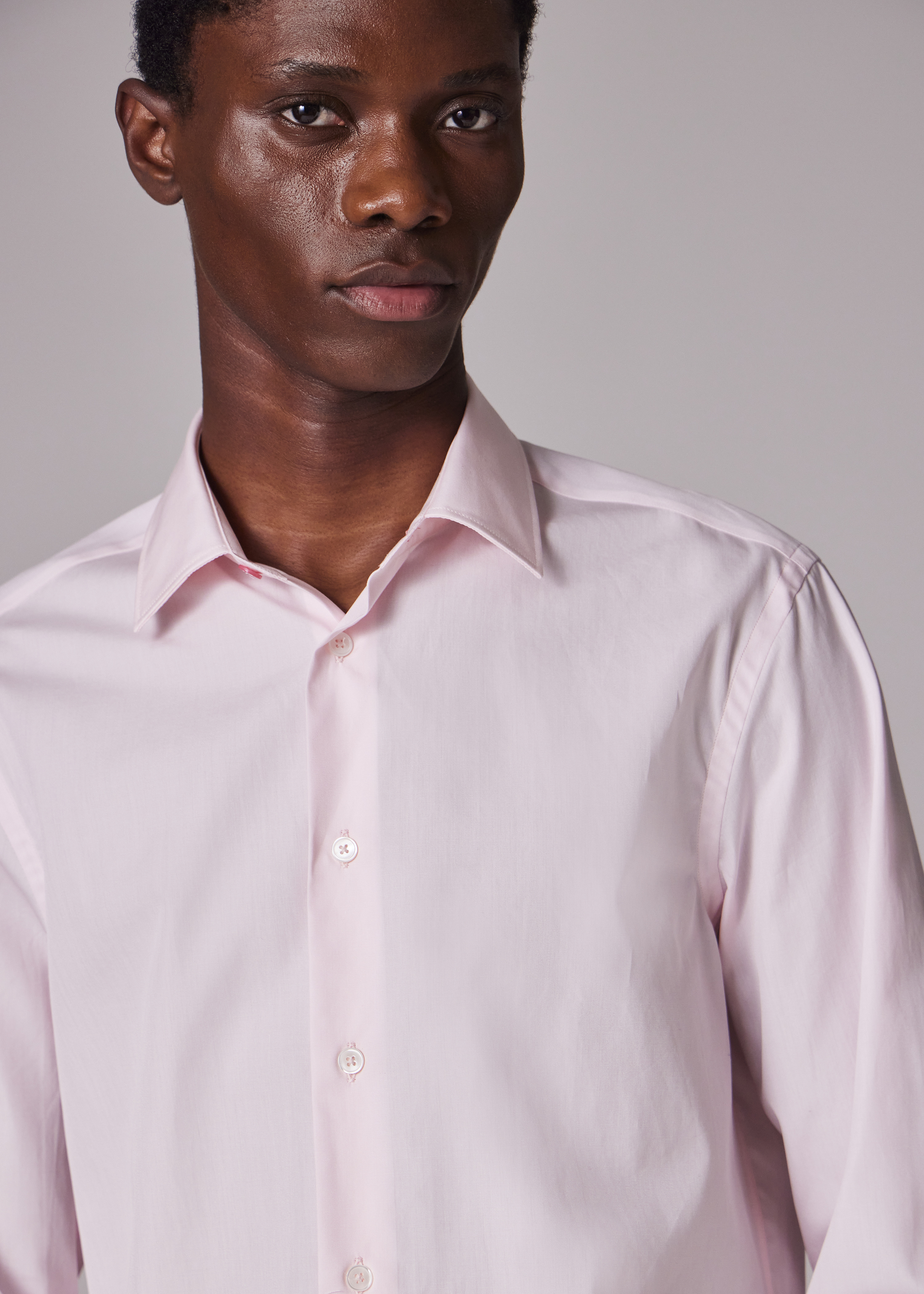 Tailored-Fit Light Pink End-On-End Cotton Shirt - 3