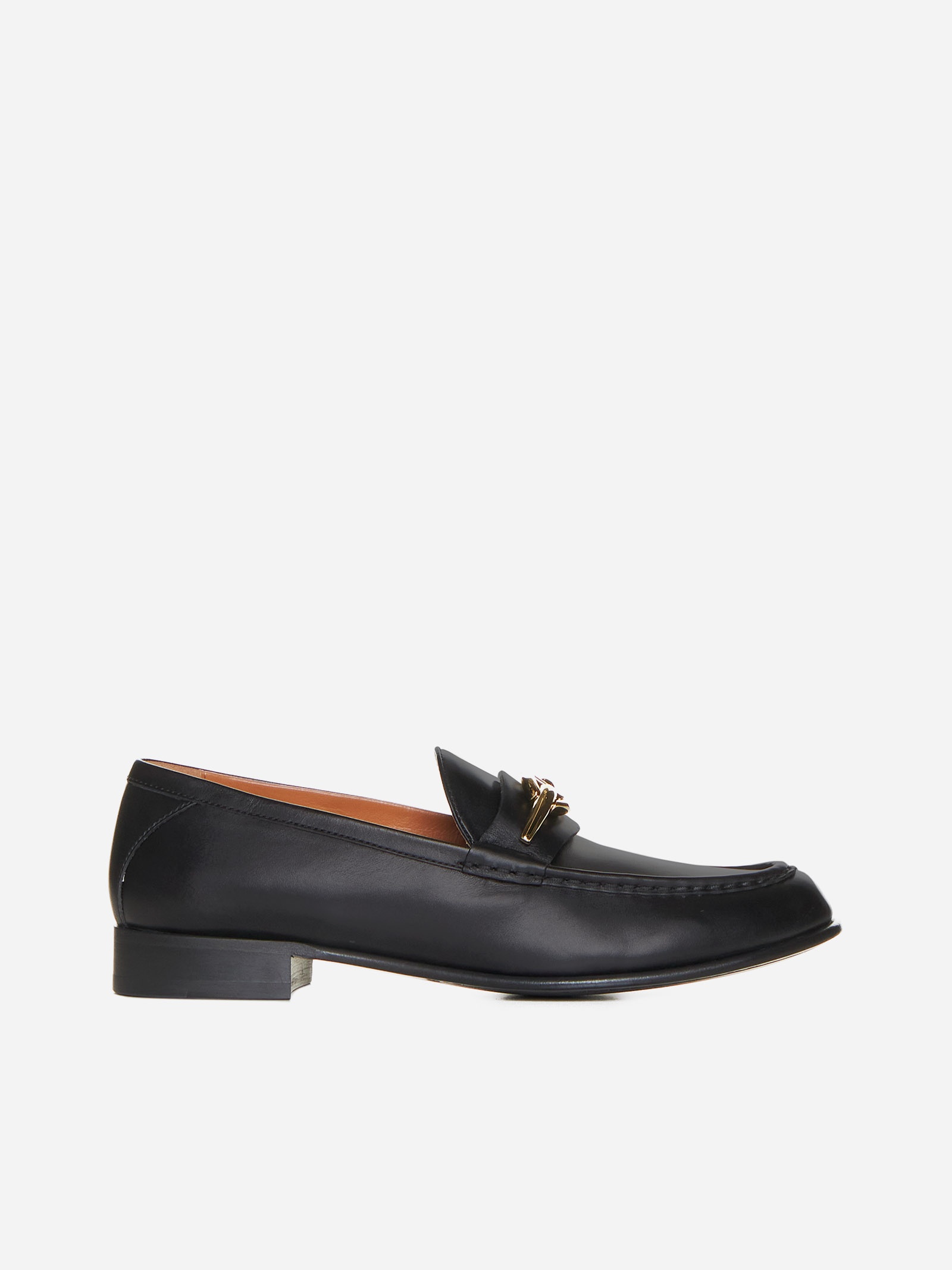VLogo leather loafers - 1