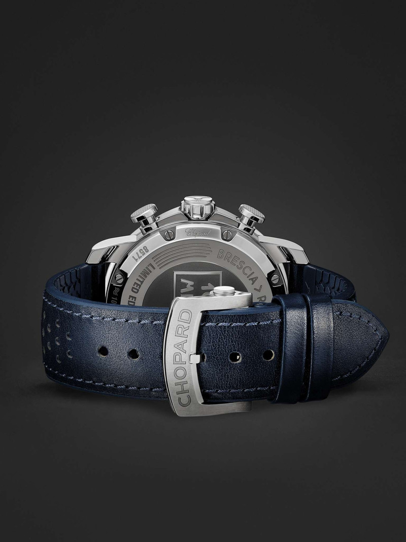 Mille Miglia GTS Azzurro Chrono Automatic Limited Edition 44mm Stainless Steel and Leather Watch, Re 6
