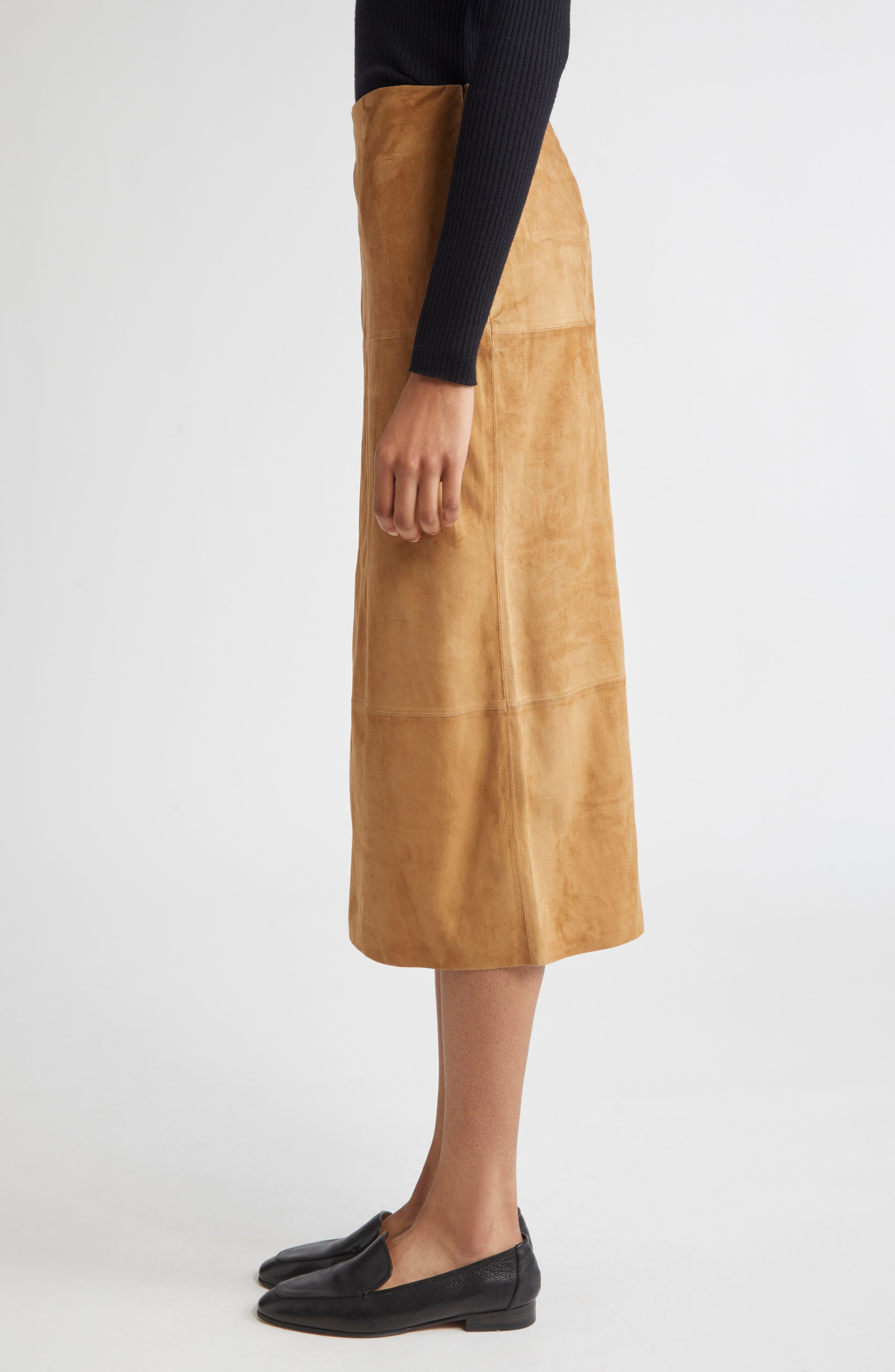 Proenza Schouler Nadia Suede Midi Skirt in Pony at Nordstrom - 3