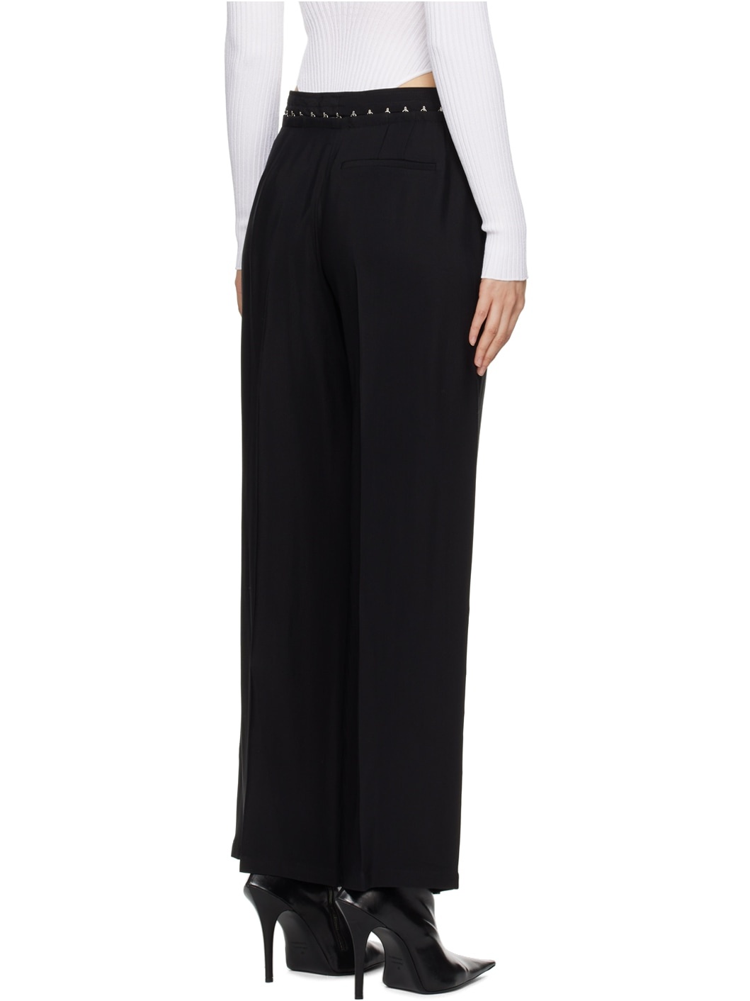 Black Hook & Eye Trousers - 3