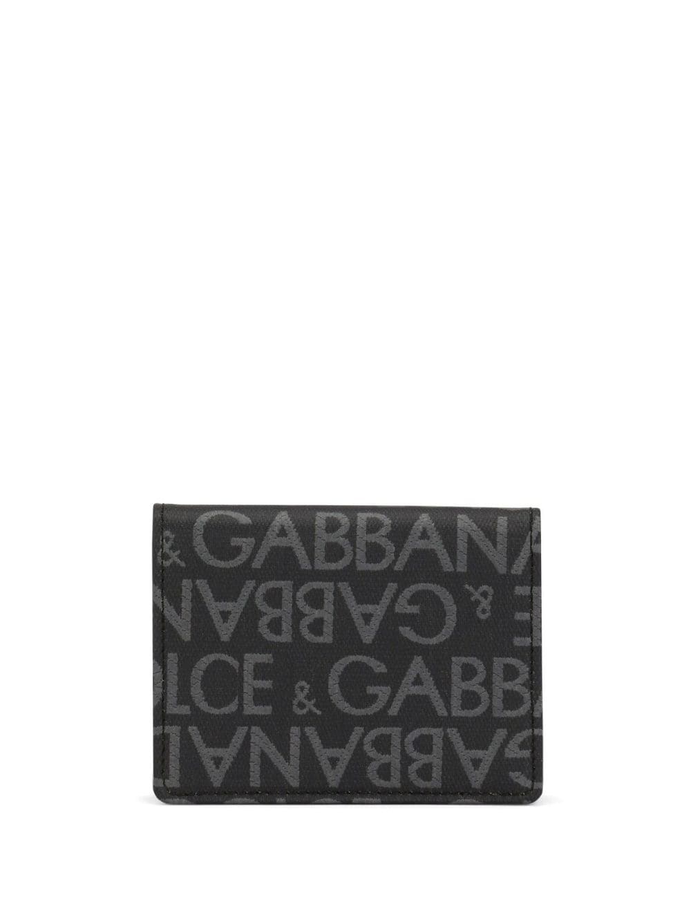 monogram-jacquard bi-fold cardholder - 2