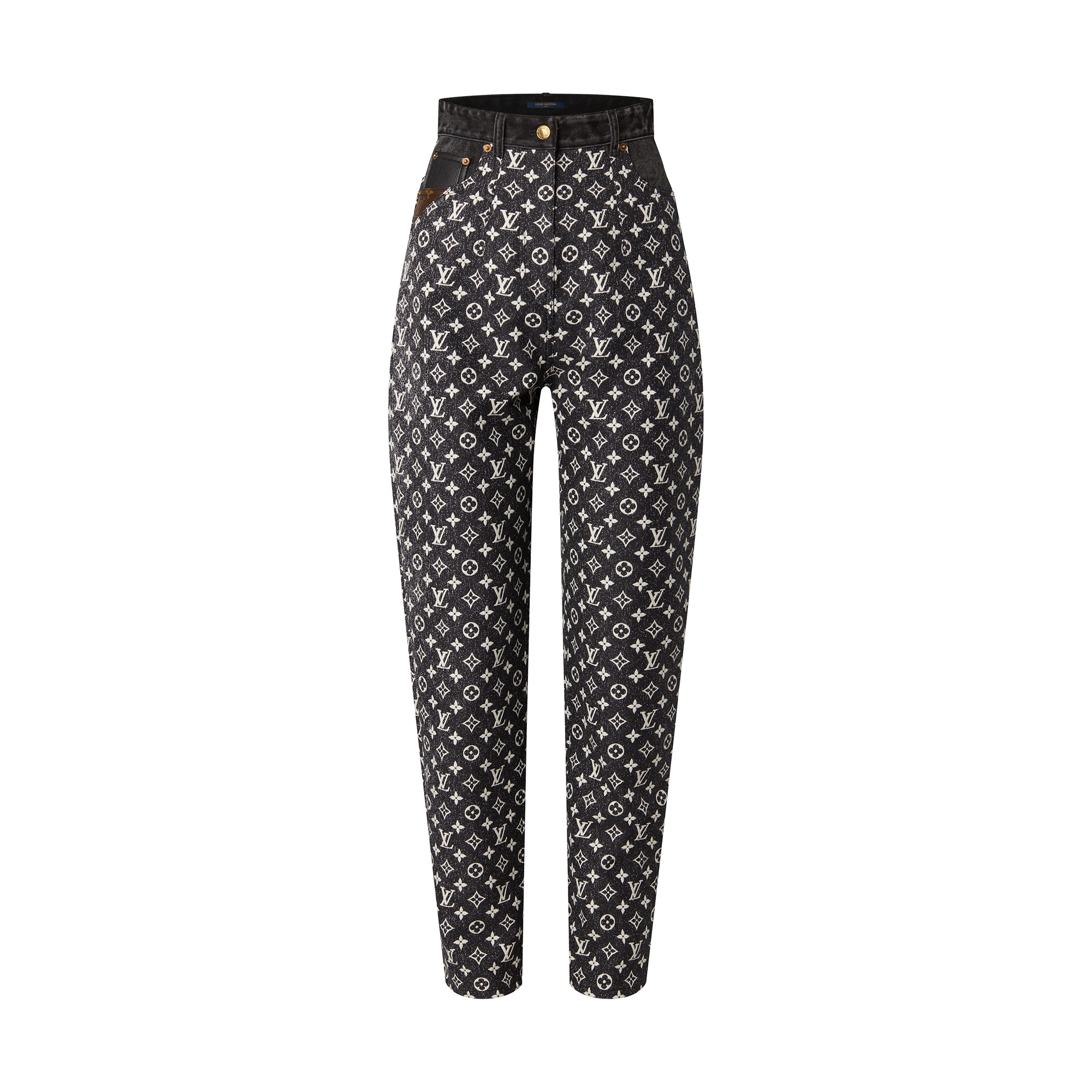 Monogram Denim Mom Jeans - 1