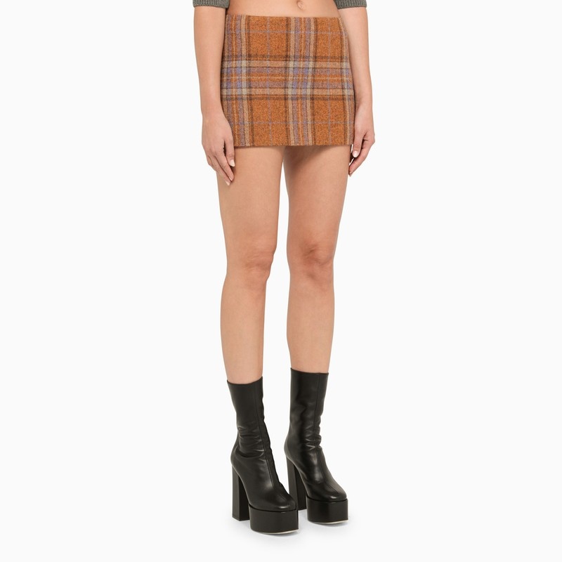 CHECK WOOL MINISKIRT - 3