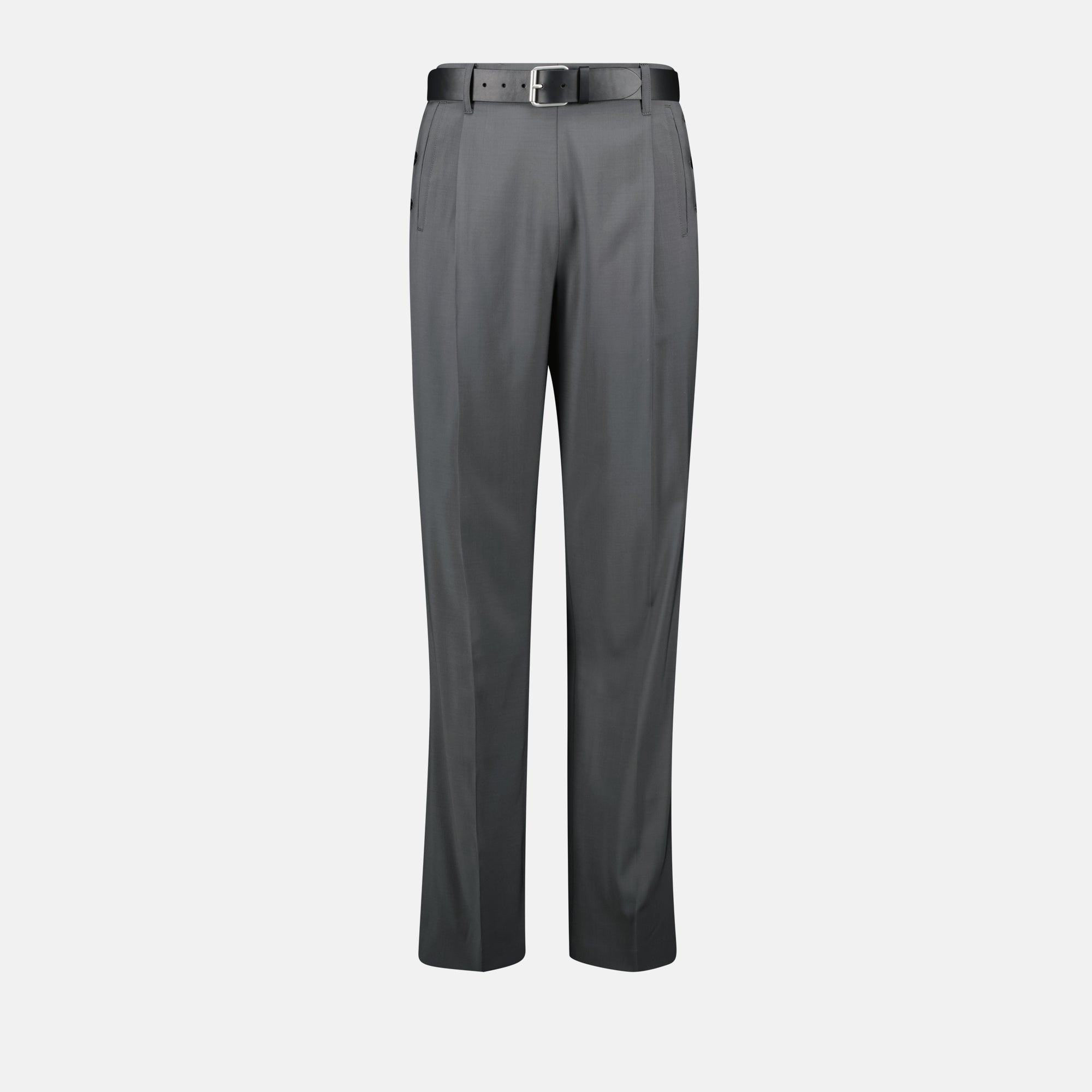 Pantalon gris en laine - 1