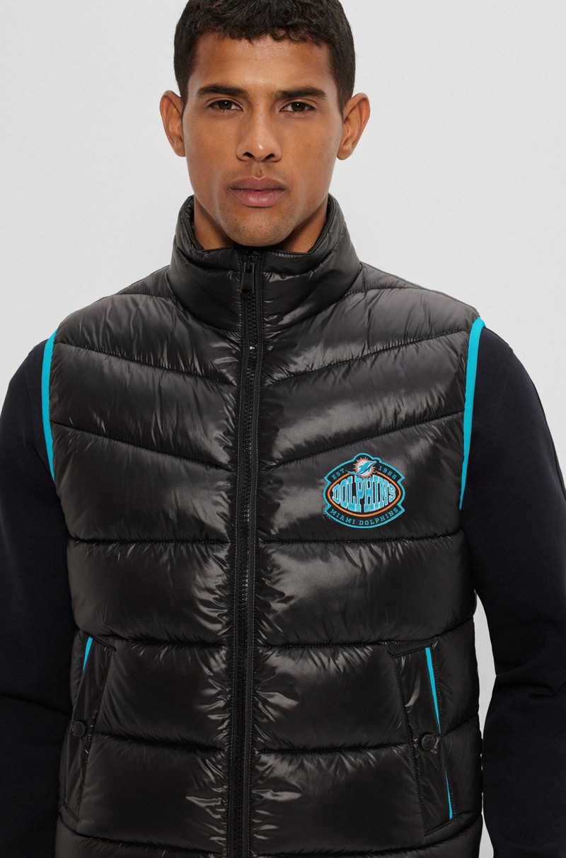 BOSS X NFL WATER-REPELLENT PADDED GILET WITH COLLABORATIVE BRANDING 5