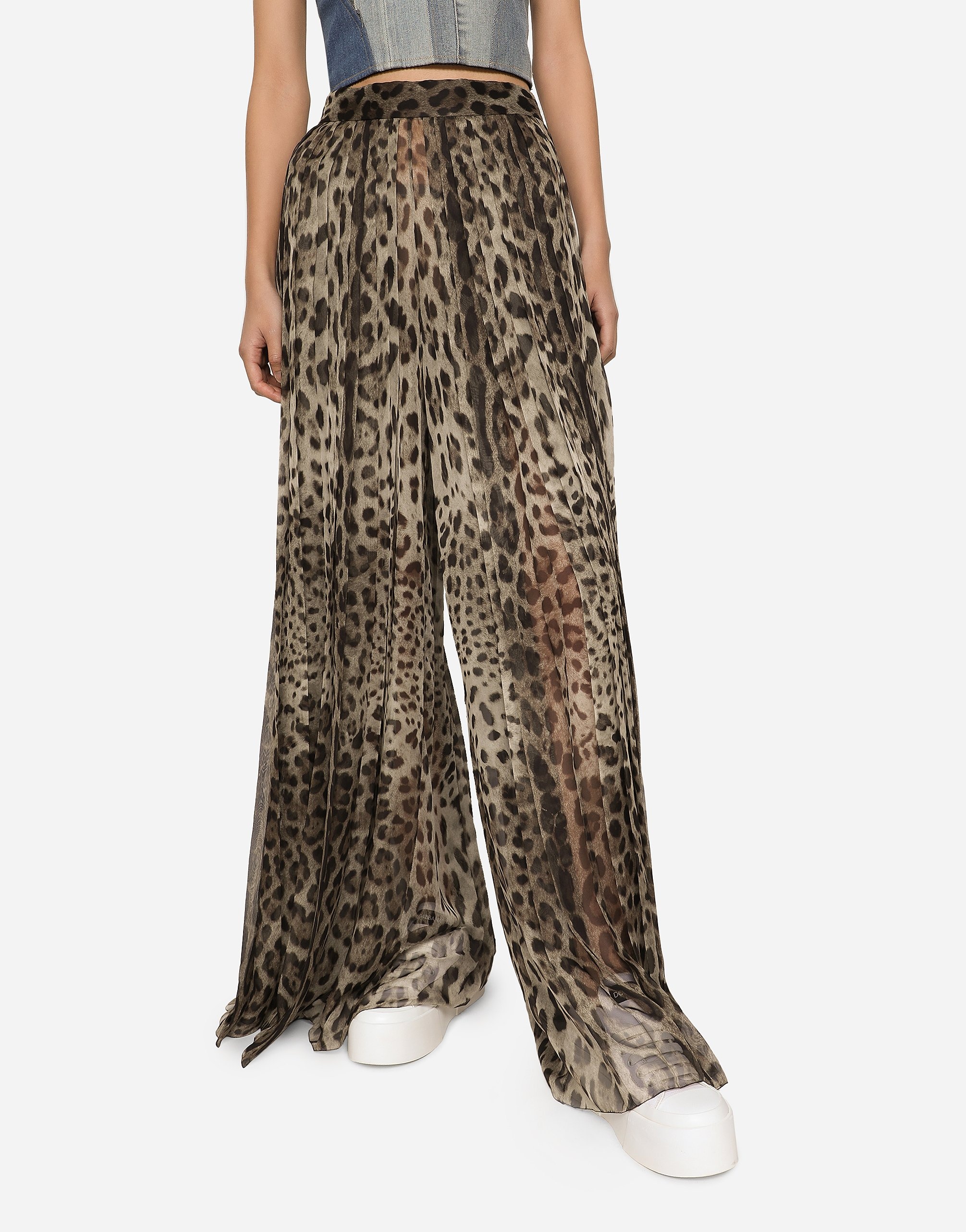 Leopard-print chiffon culottes - 2
