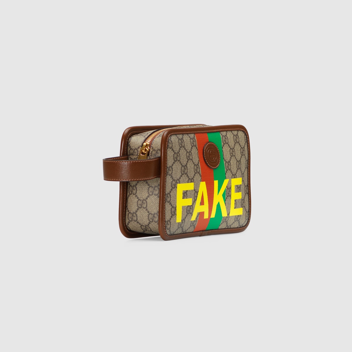 'Fake/Not' print cosmetic case - 11