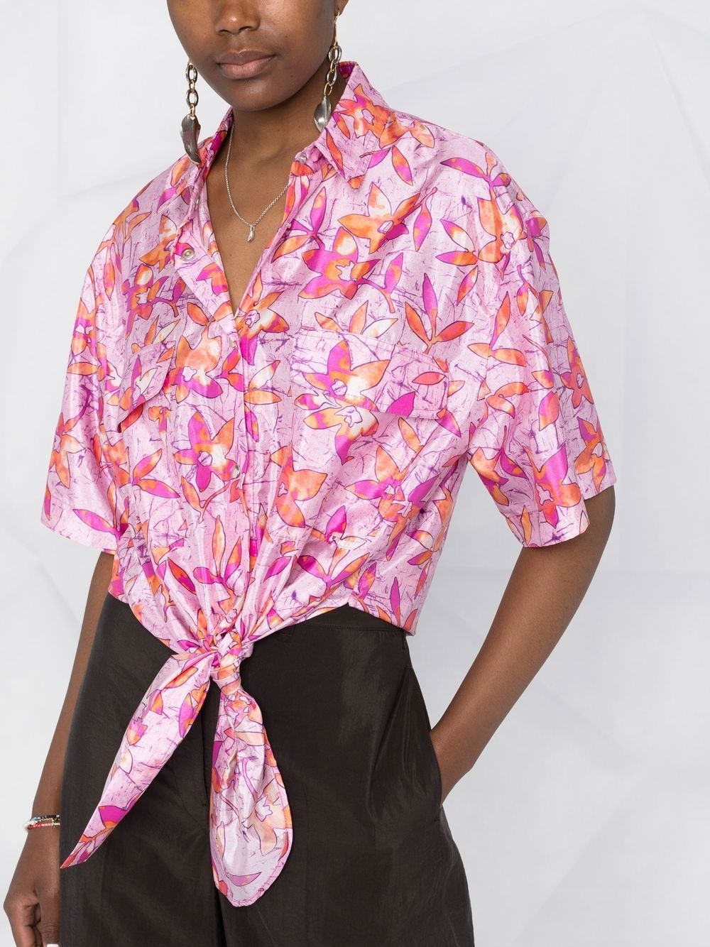 floral-print short-sleeve shirt - 5