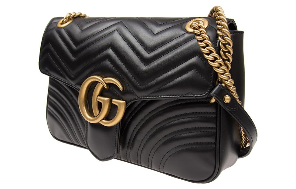 (WMNS) Gucci Marmont Medium Matelasse Shoulder Bag 'Black' 443496-DTDIT-1000 - 2