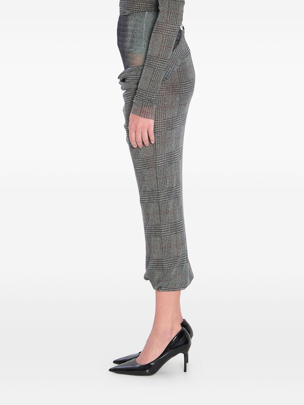Body Shadow checked midi skirt - 2