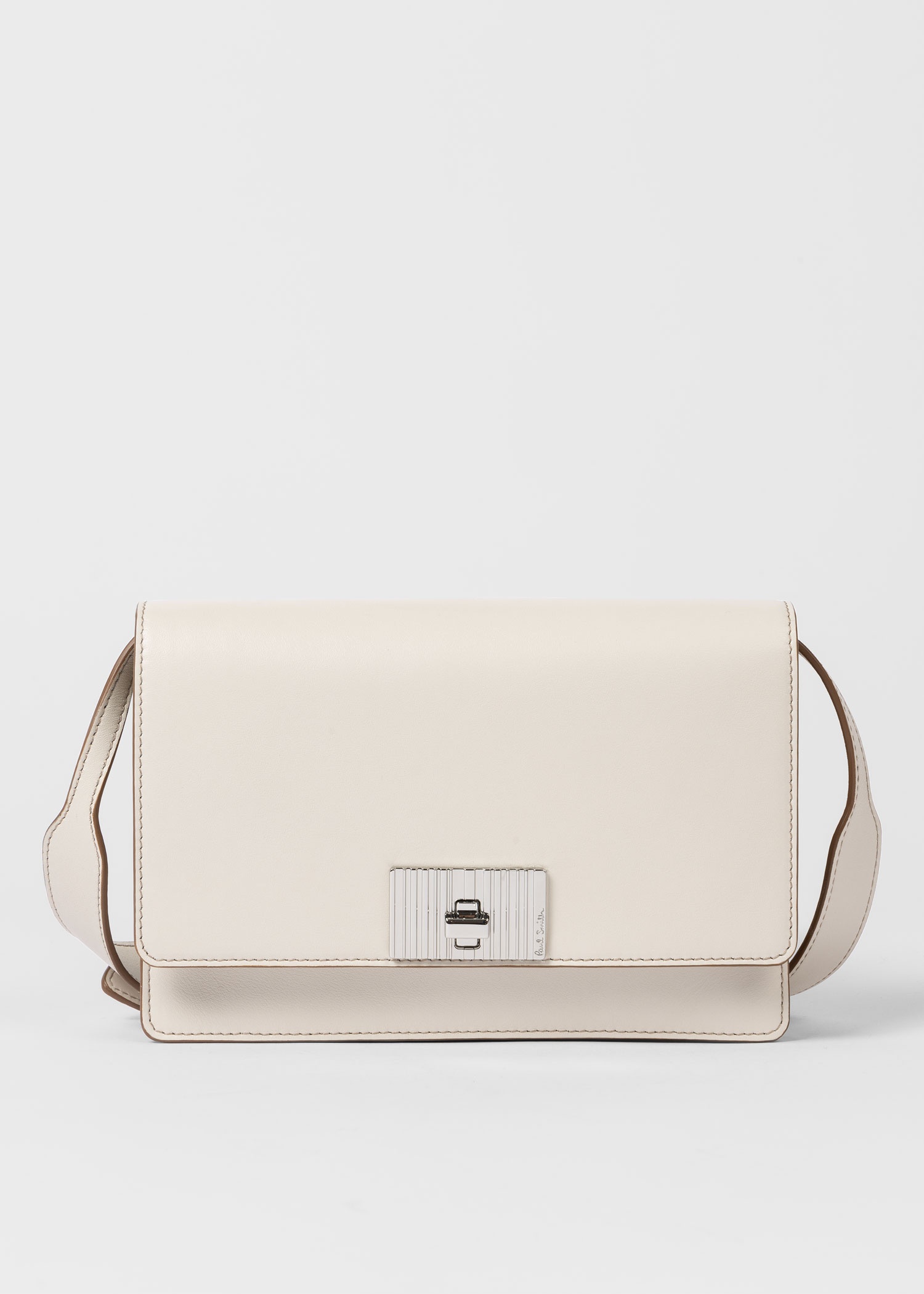 Women's Cream 'Shadow Stripe' Buckle Crossbody Bag - 7