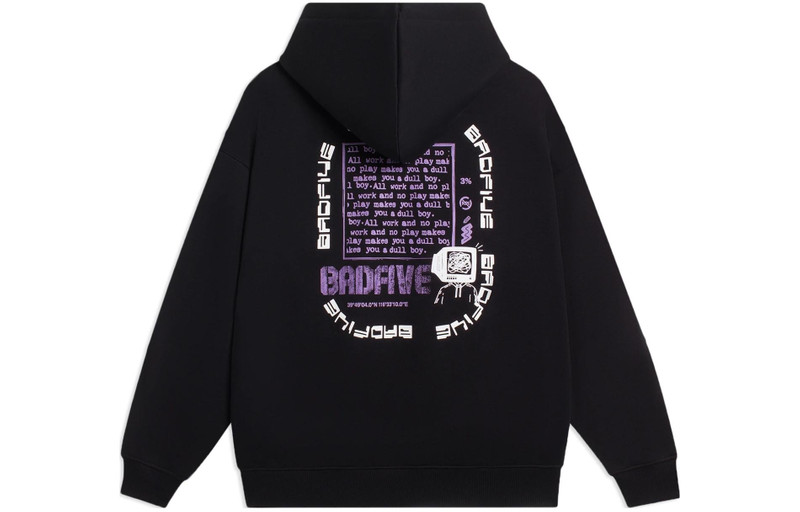 Li-Ning Li-Ning BadFive Graphic Hoodie 'Black' AWDSC09-4 outlook