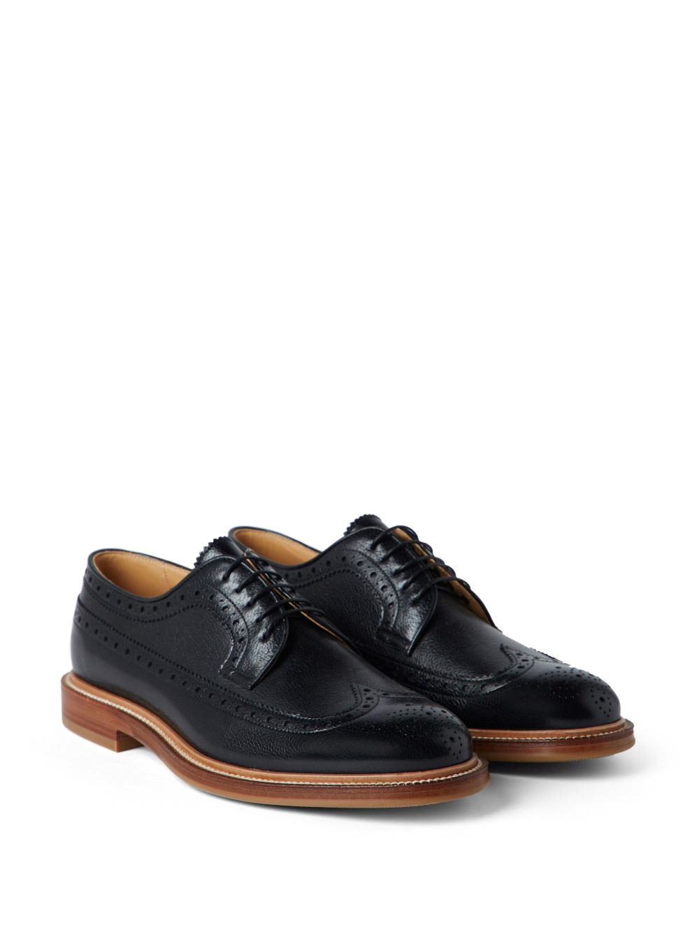 lace-up leather brogues - 2