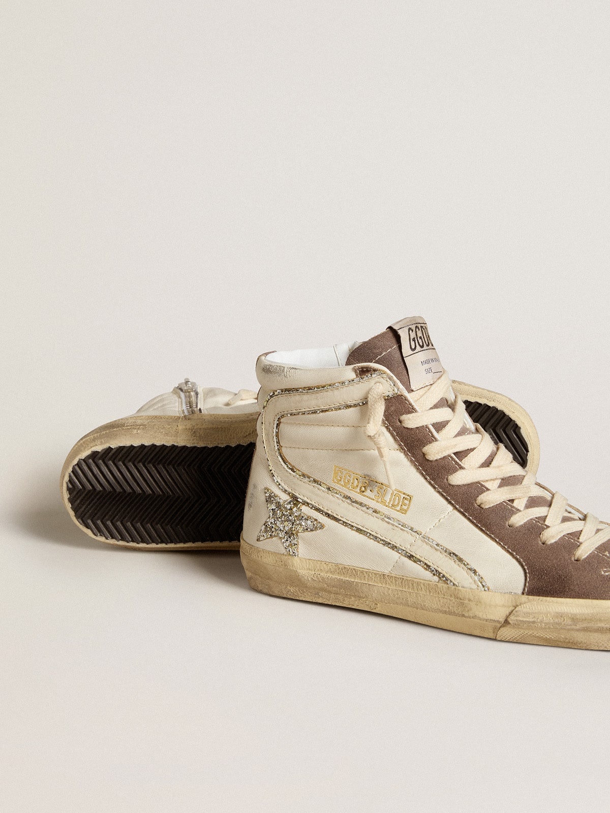 Slide in nappa with glitter star and patent leather flash - 3
