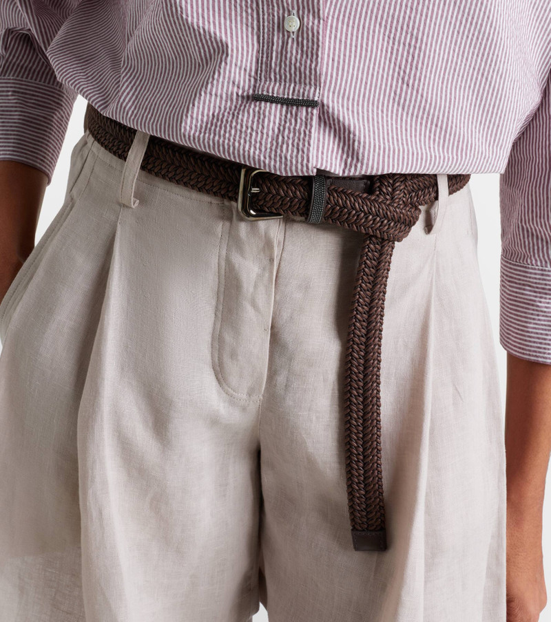 Brunello Cucinelli Monili braided leather belt outlook