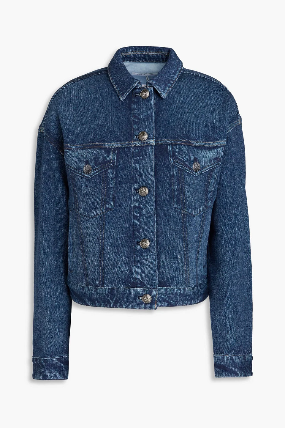 Miramar denim-effect print cotton-fleece jacket - 1