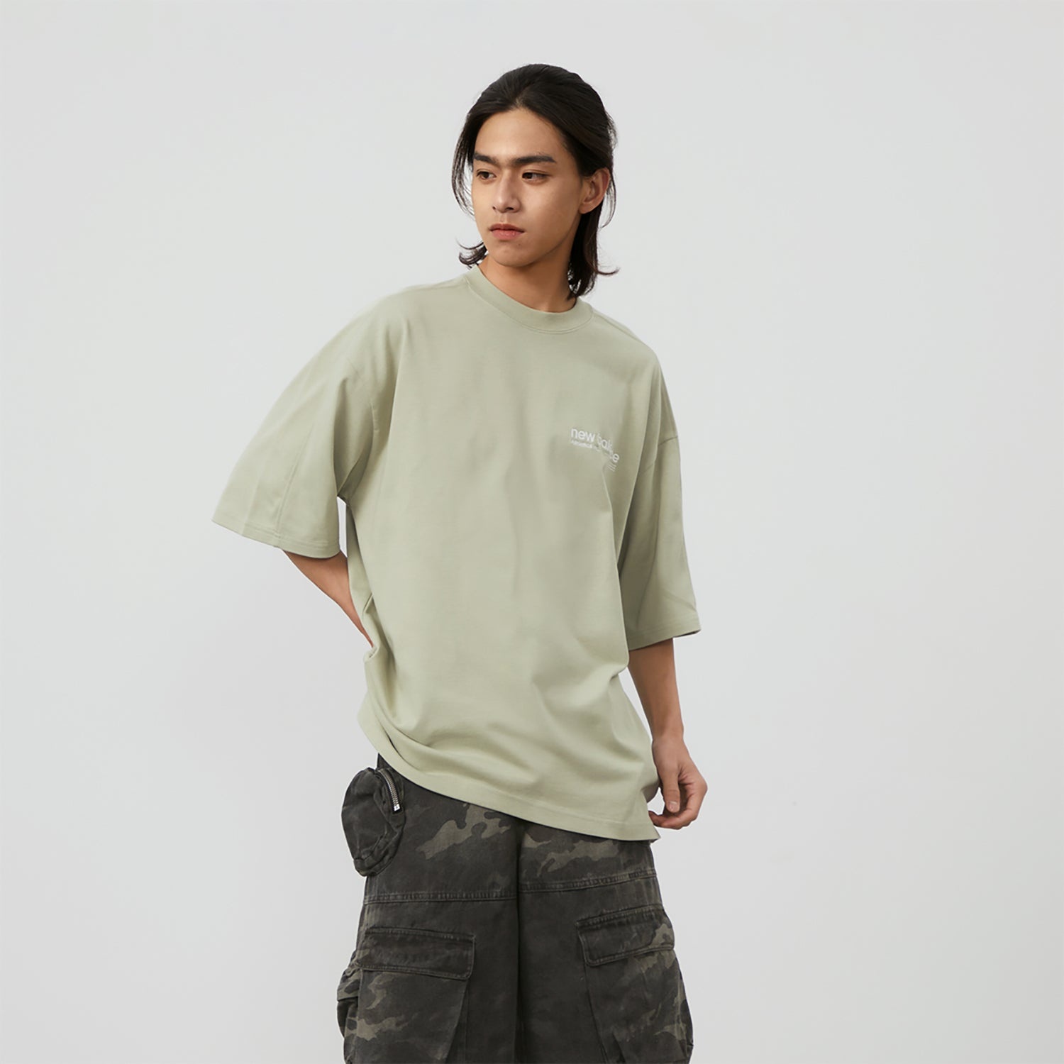 New Balance Wordmark Logo T-Shirt 'Khaki Green' AMT42301-OVN - 3