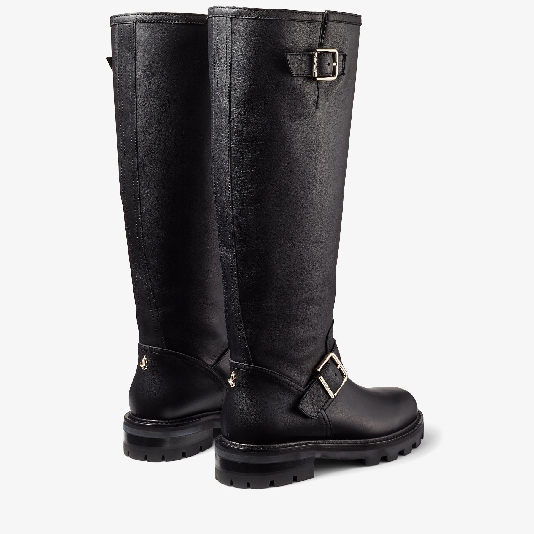 Biker II Tall
Black Smooth Leather Knee-High Biker Boots - 5