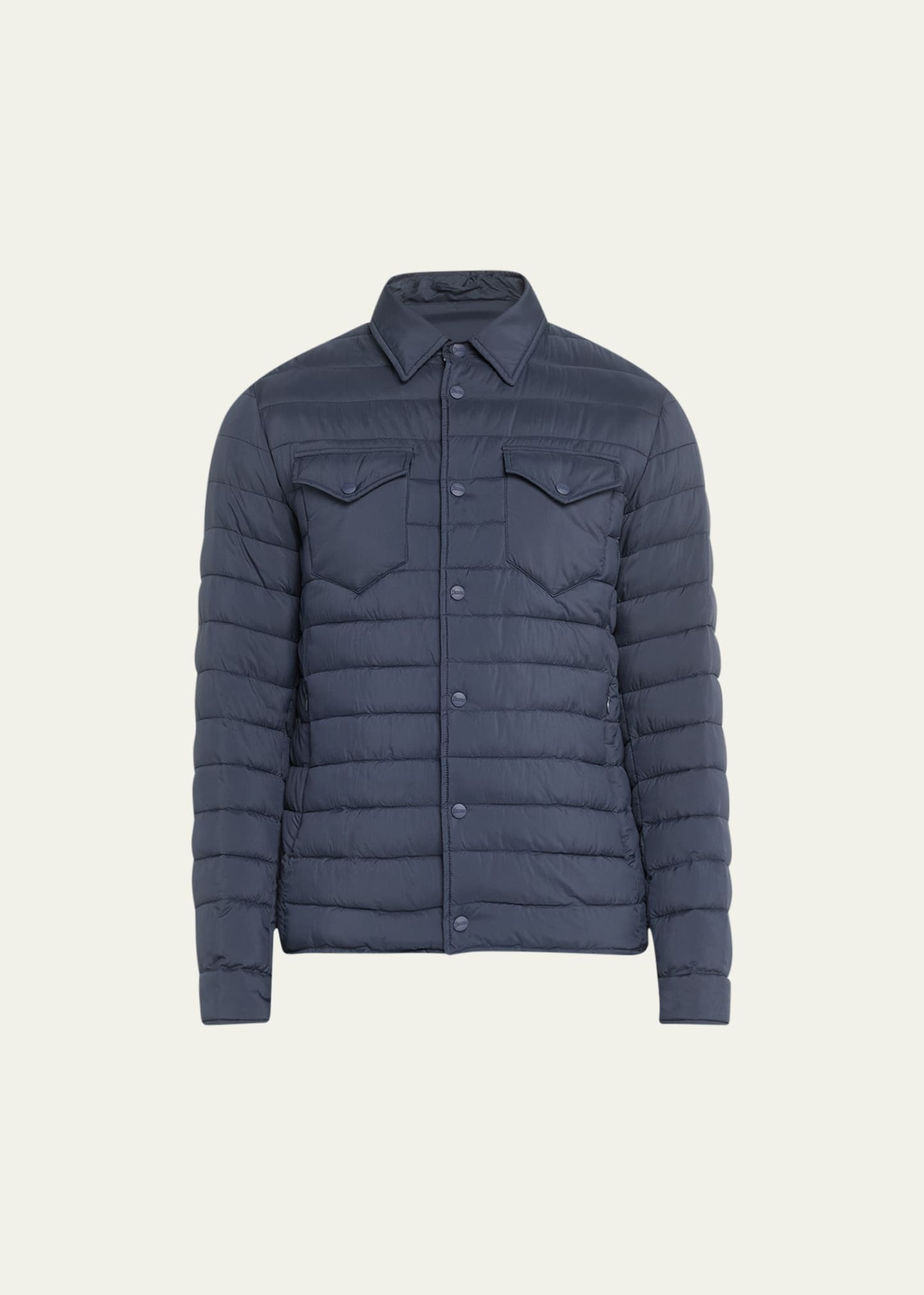 Men's Padded Nylon Snap-Front Overshirt - 1