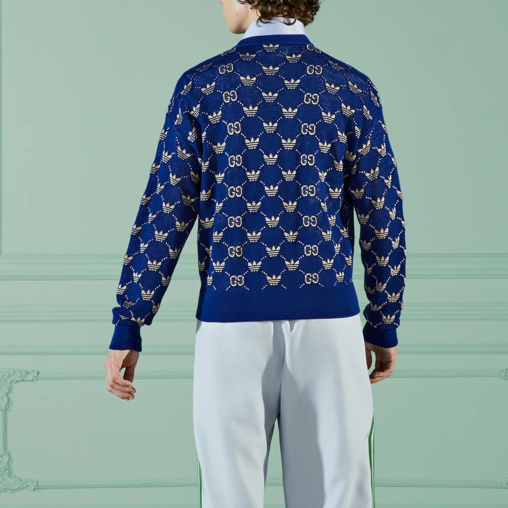 Gucci x adidas GG Trefoil Cardigan 'Blue' 700474-XKCD0-4753 - 4