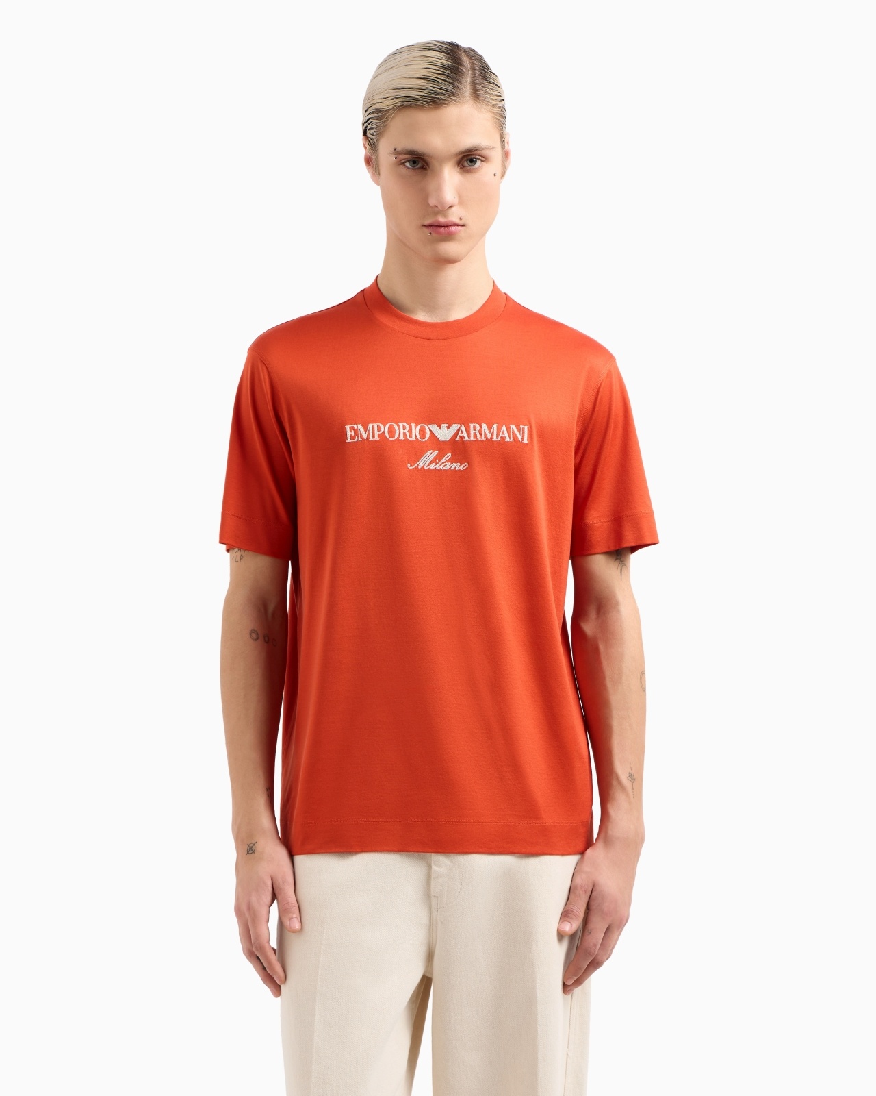 JERSEY-LYOCELL BLEND T-SHIRT WITH ASV LOGO EMBROIDERY - 2