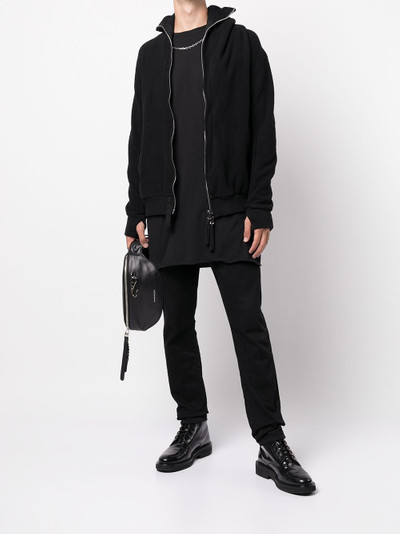 Boris Bidjan Saberi zip-up cotton hoodie outlook