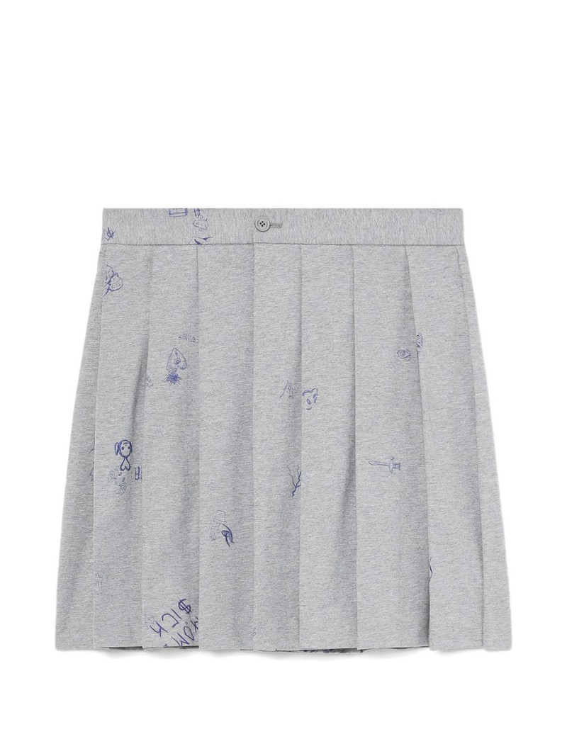 scribble-print pleated skirt 6