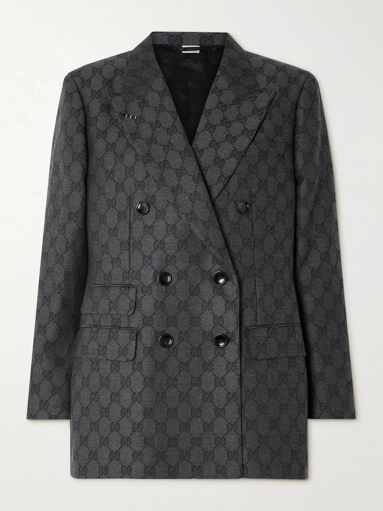 Double-breasted Wool-jacquard Blazer - 1